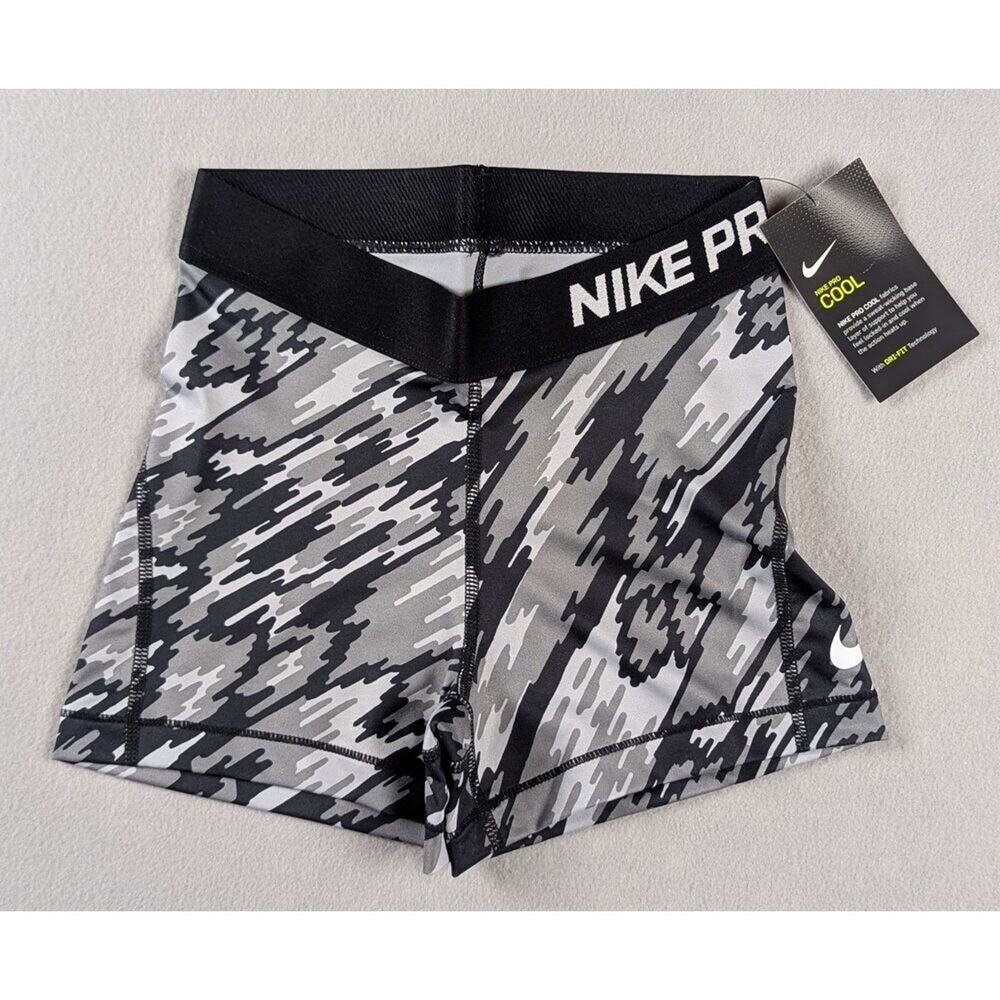 NWT Nike Pro Cool 3" Training Shorts – Black/Anthracite Camo Size XS